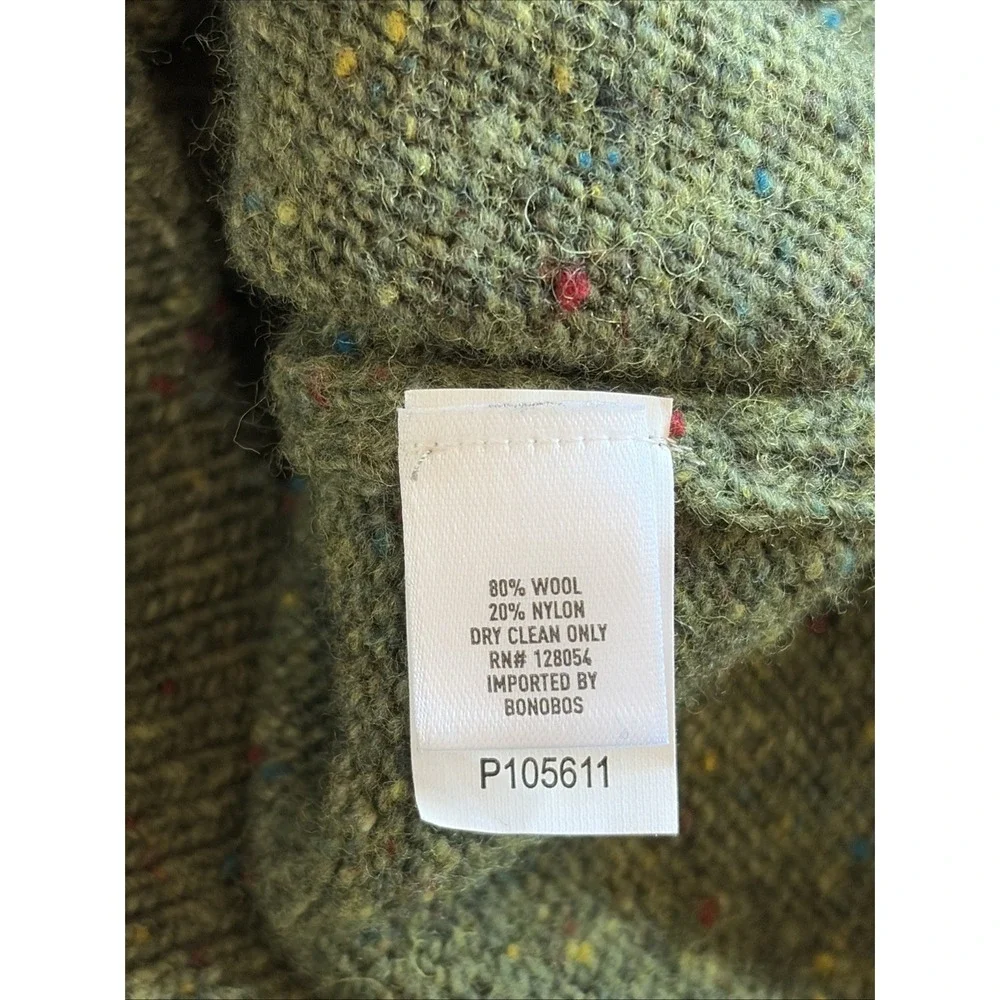 Bonobos Green Crewneck Wool Nylon Casual Jumper Pullover Sweater Mens Medium